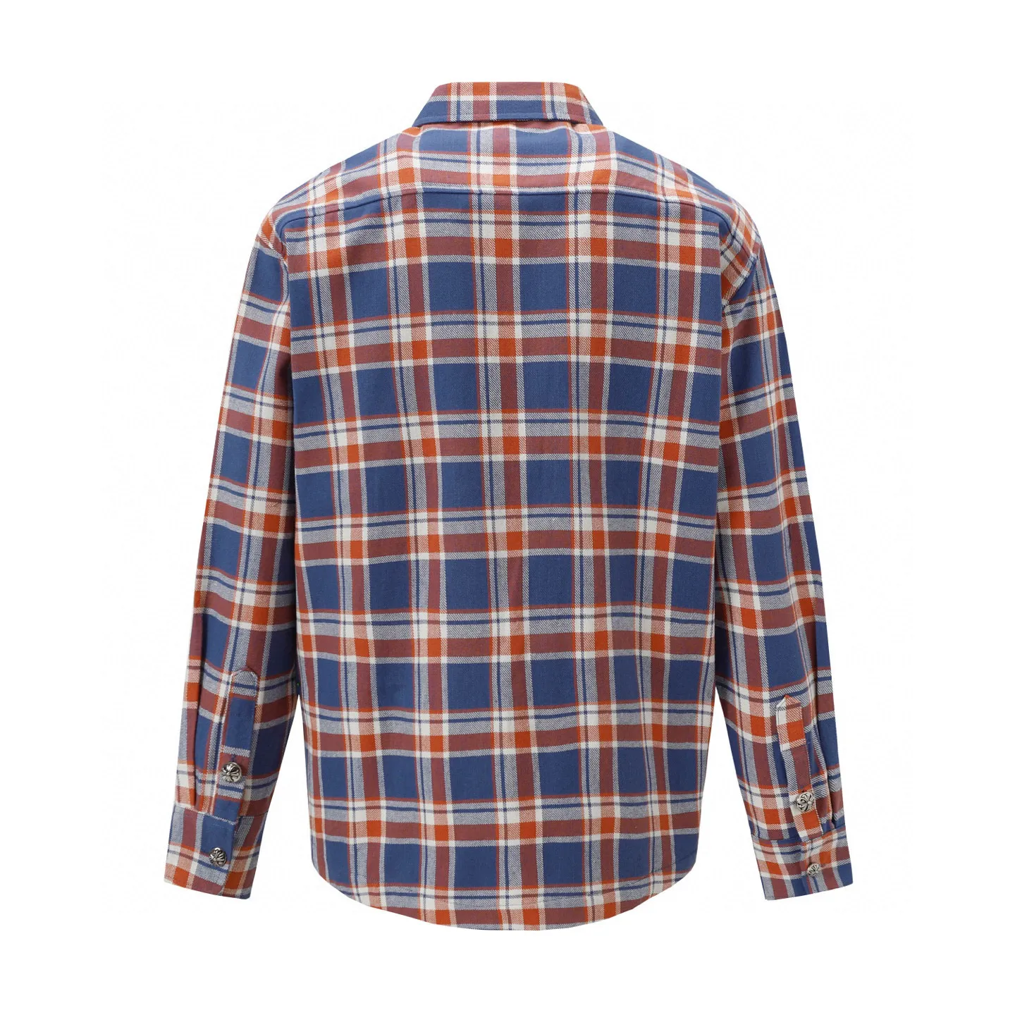 🅿️380 ch|24fw Crow Heart New Striped Plaid Splicing Silver Button Cardigan Shirt Process description: The fabric is made of custom-woven and custom-dyed wool blended fabric. The fabric contains wool components and has a very good texture. All the plaids are counter-position stitching. Every size and every plaid splicing is counter-position. It not only consumes fabric but also takes time. The details are very delicate. The sleeve logo printing uses special pulping. The characteristic of the printing process is the use of high-performance glue for printing, which creates a sense of layering on the printed pattern. The accessories of the new yb mold are used. Buttons and pocket silver jewelry are custom-developed using silver-plated foti materials. The cuffs are made with buttons and snaps that are consistent with yb and are designed with loose fit. The oversized version is truly restored. Color: blue/green/red. Size: S-XL.